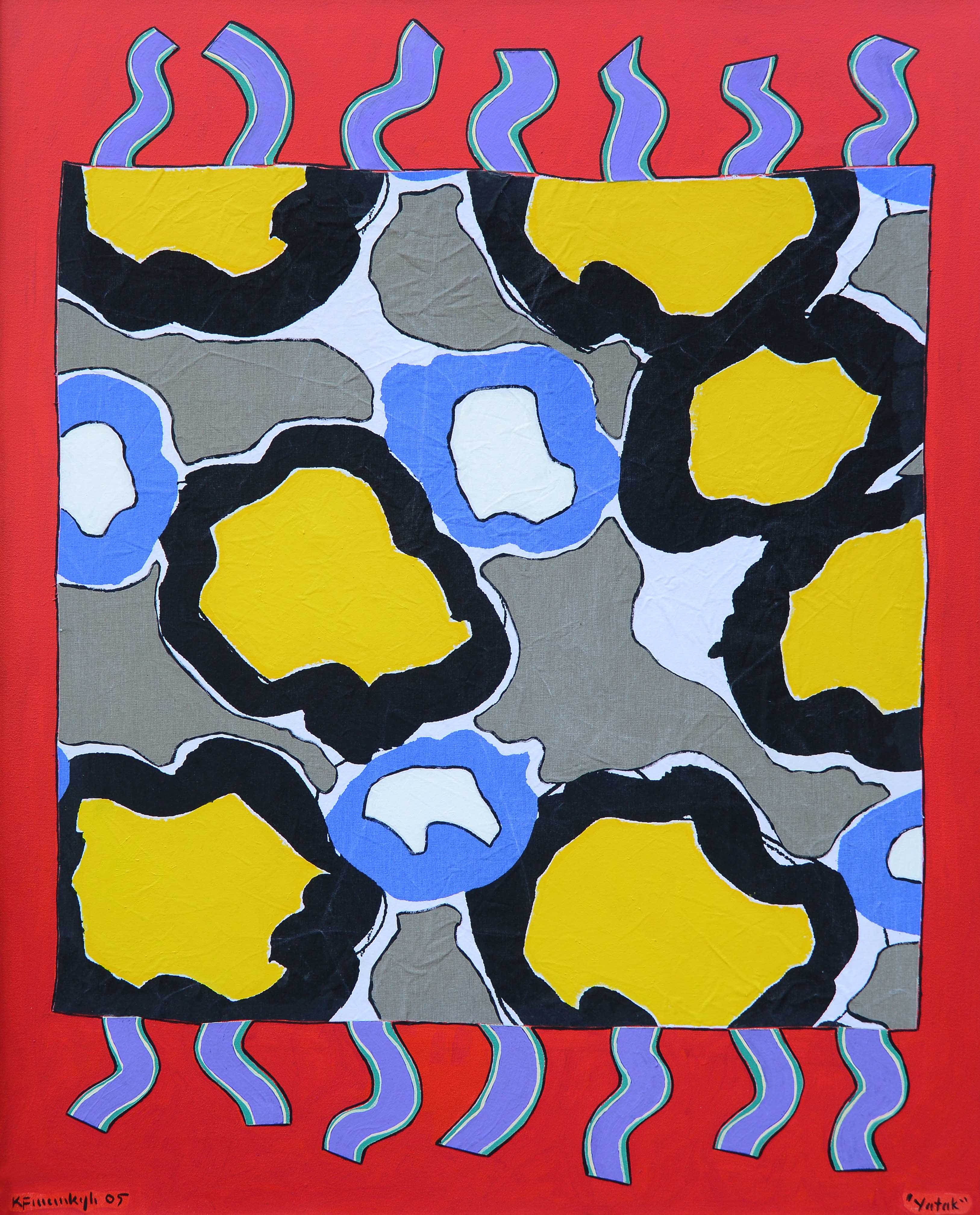 Yatak, 2005, Tuval üzerine karışık teknik- Mixed media on canvas,   80x100 cm